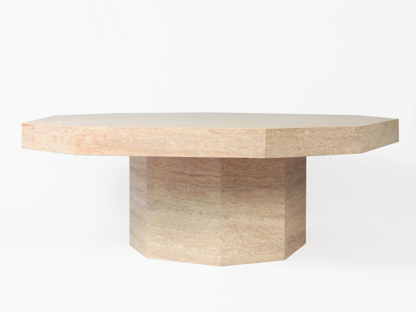 Octave Elegance: Travertine Coffee Table