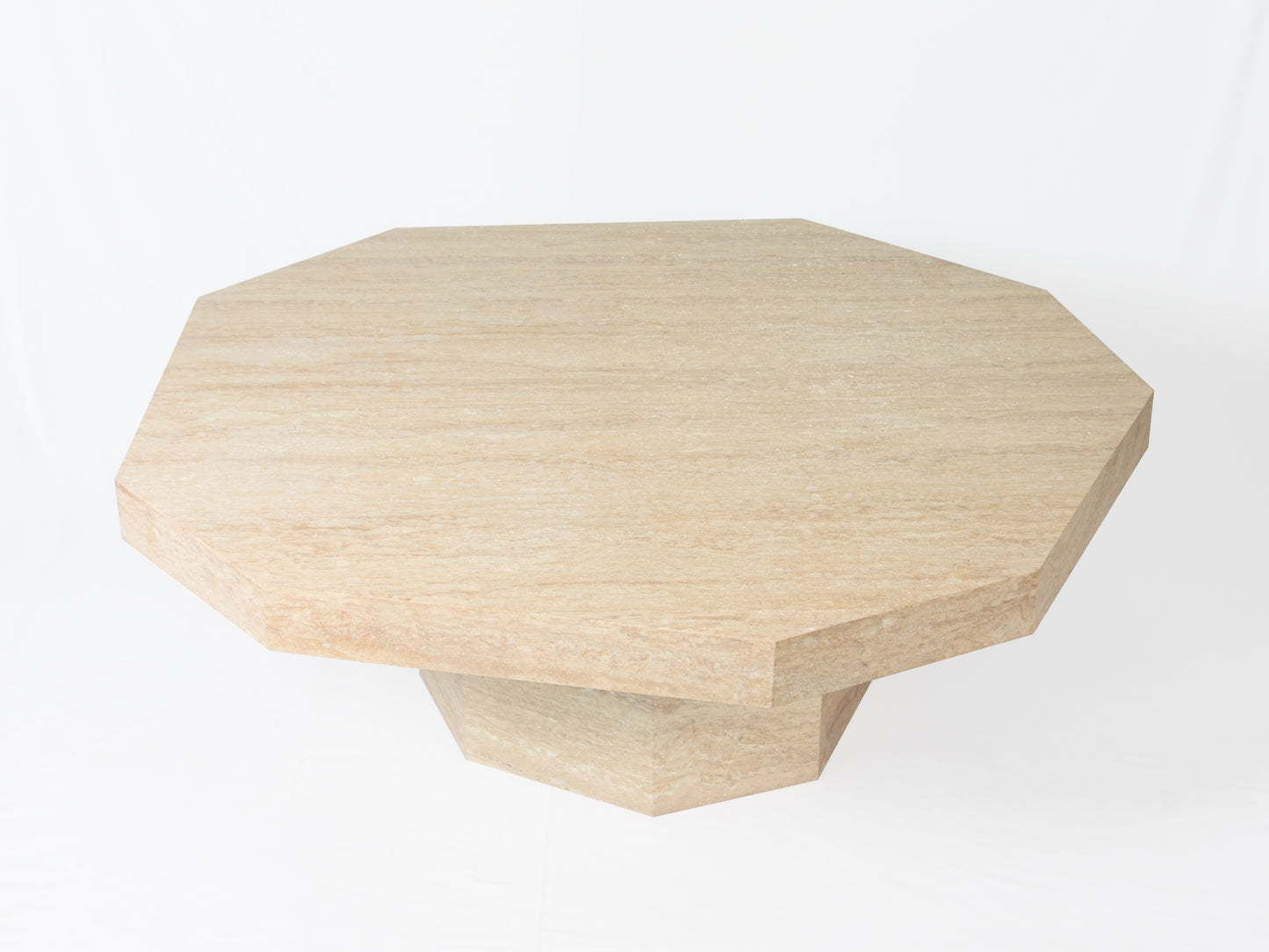 Octave Elegance: Travertine Coffee Table