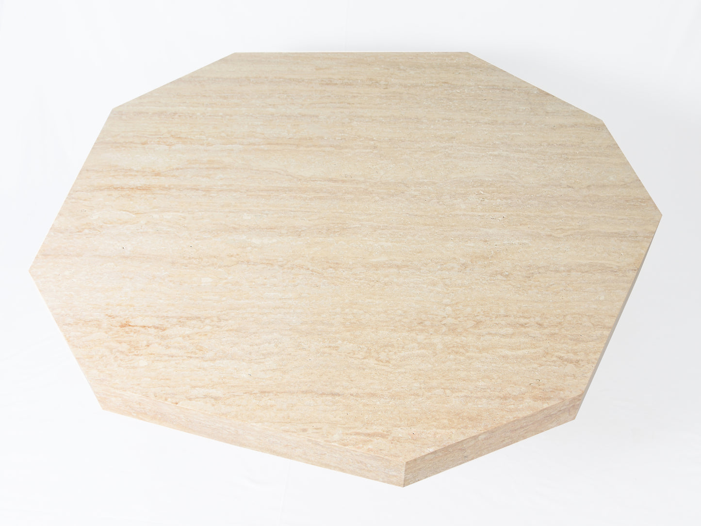Octave Elegance: Travertine Coffee Table