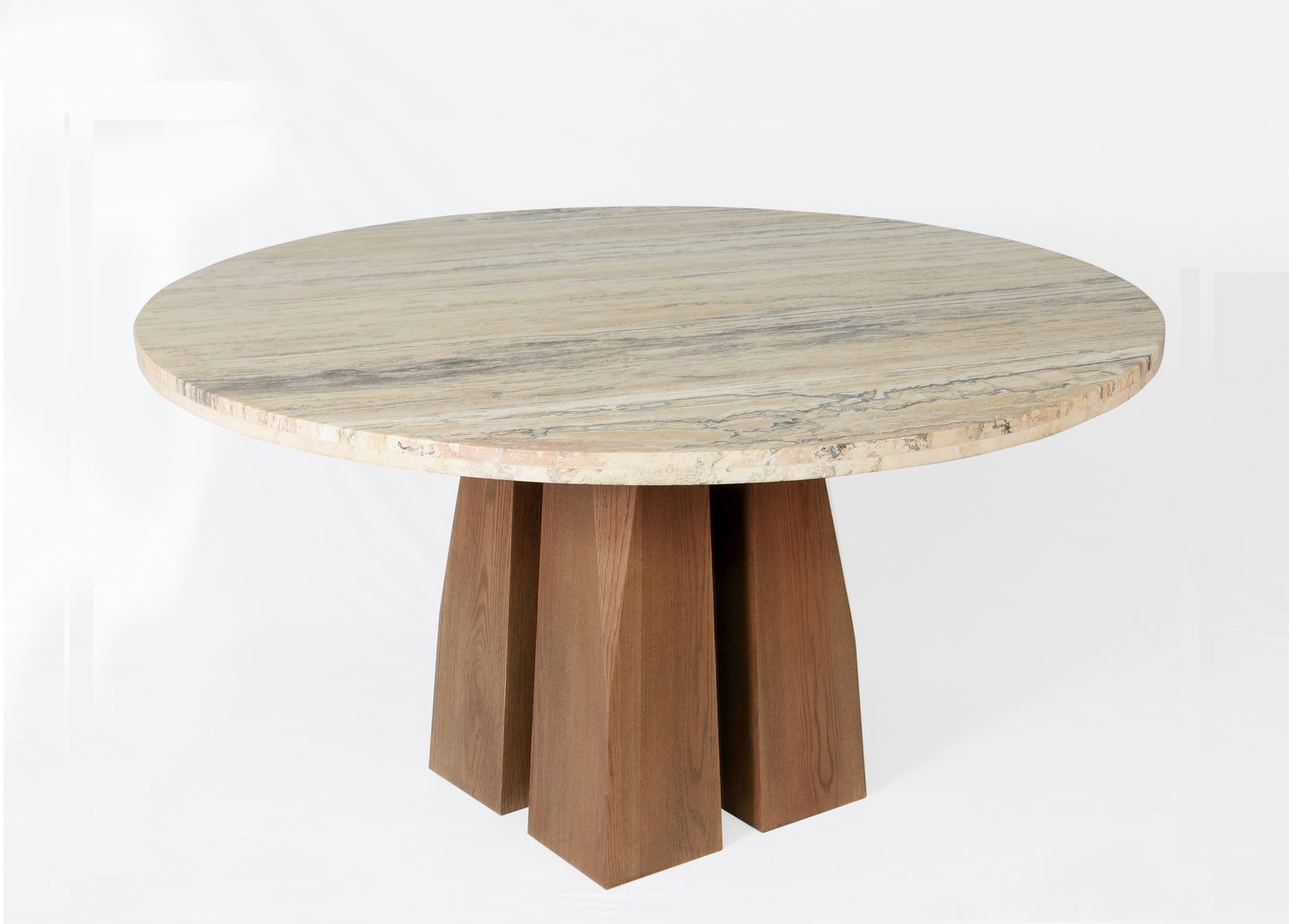 Terra Luxe: Round Travertine Dining Table