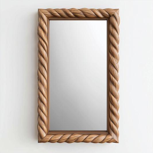 Rope Carved Wooden Mirror