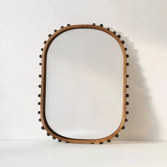 The Orb-Embellished Arched Mirror – A Statement of Elegance & Artistry