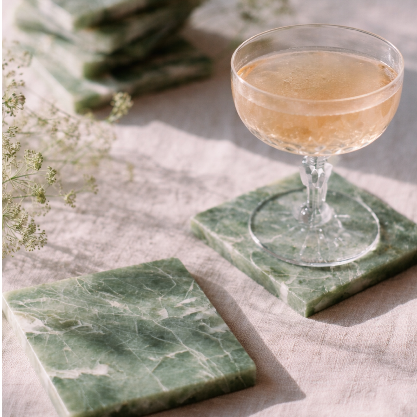 Verdant Vein Marble Coaster