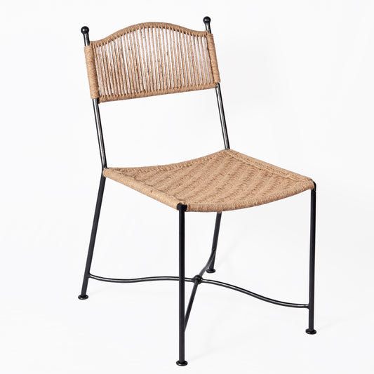 Woven Rope & Metal Chair – A Fusion of Strength and Elegance