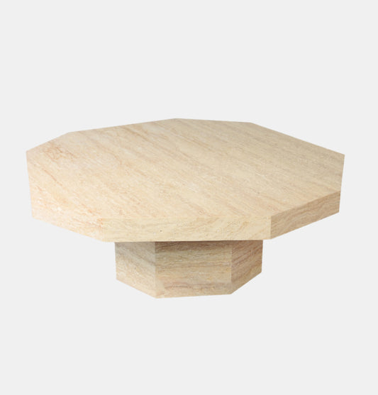 Octave Elegance: Travertine Coffee Table