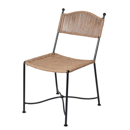 Woven Rope & Metal Chair – A Fusion of Strength and Elegance