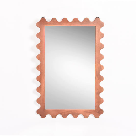 The Ripple Edge Wood Mirror – A Bold Artistic Statement