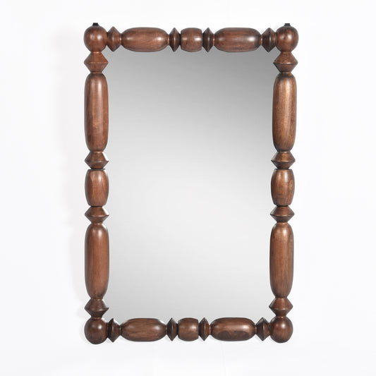 The Belmont Turned Wood Mirror – A Statement of Elegance