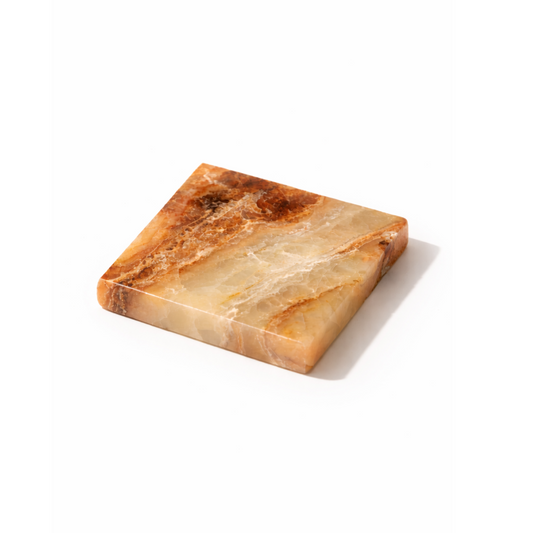 Amber Vein Onyx Marble Coaster