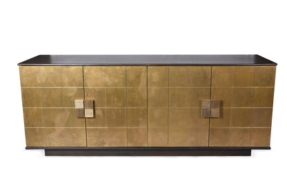 Luxe Brass-Tiled Sideboard – A Fusion of Glamour and Functionality