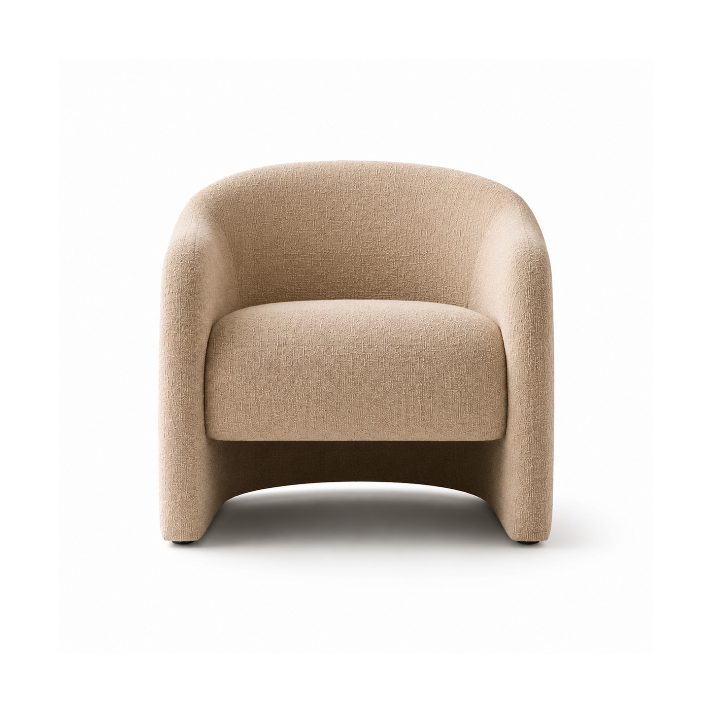 Dune bouclé lounge chair with curved modern design for luxury living rooms