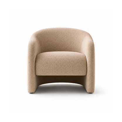 Dune bouclé lounge chair with curved modern design for luxury living rooms