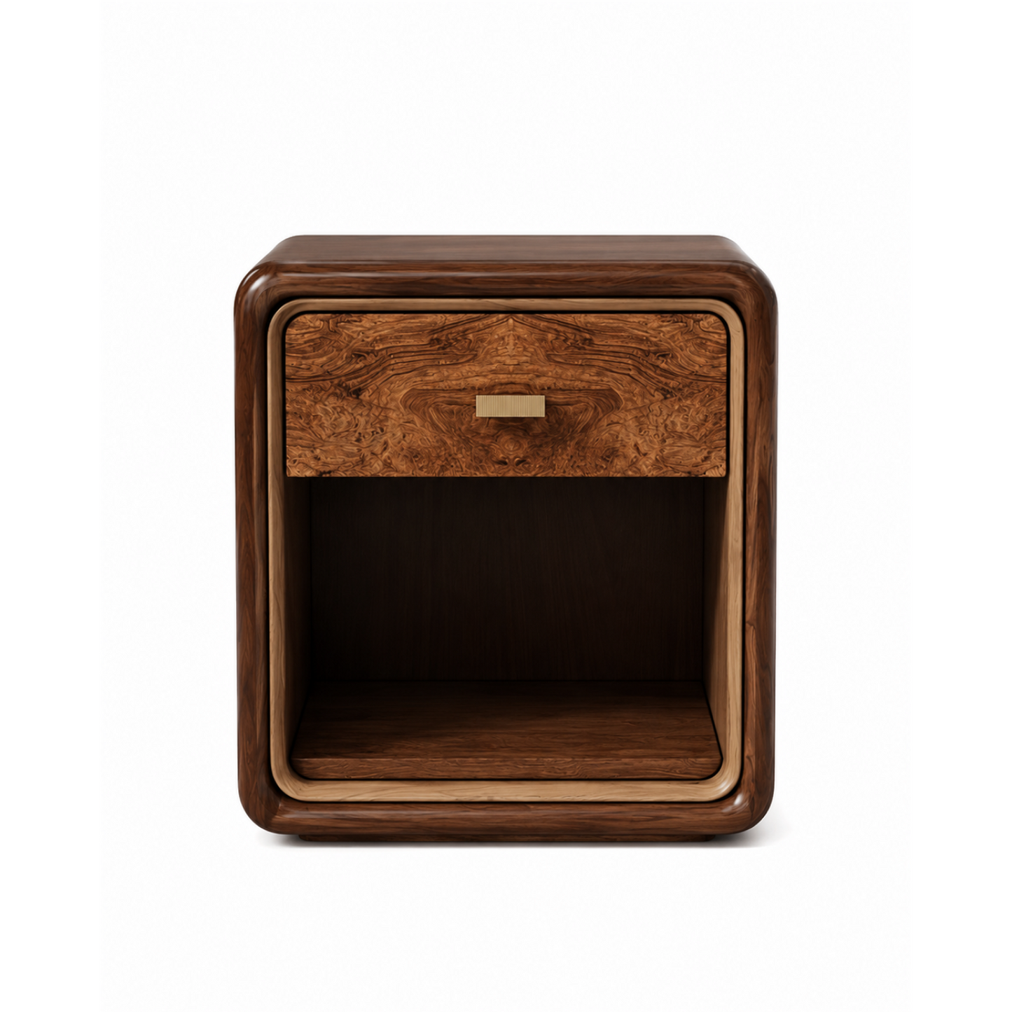 Monarch Nightstand luxury burl wood bedside table by Dezaro