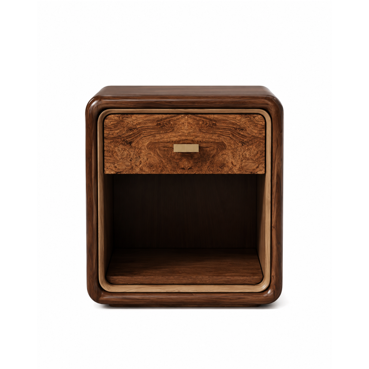 Monarch Nightstand luxury burl wood bedside table by Dezaro