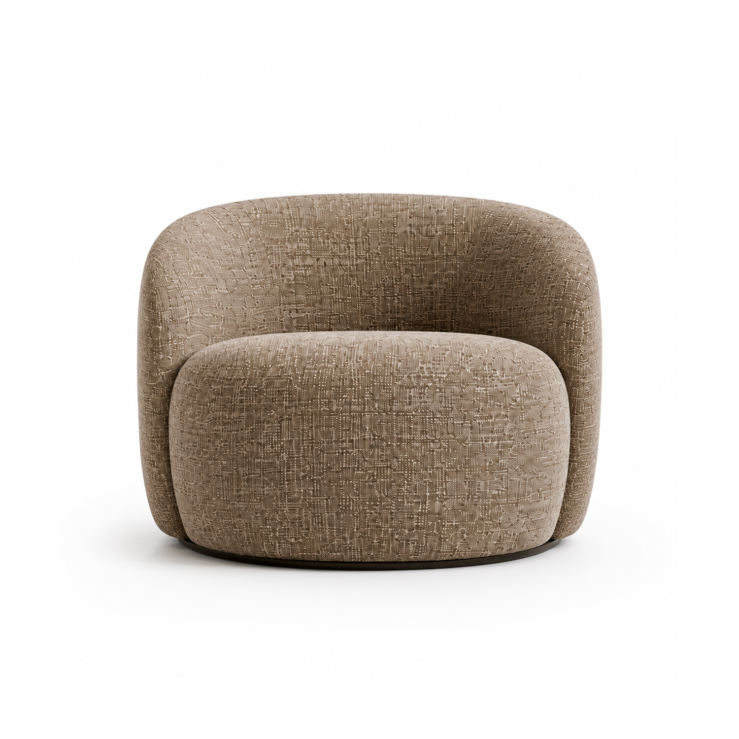 Mirea Lounge Chair in warm taupe textured upholstery by Dezaro