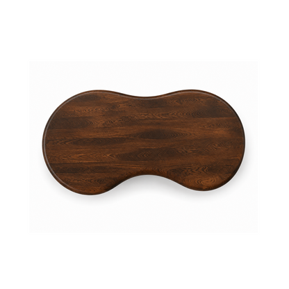 Riva coffee table with organic shape and natural wood grain