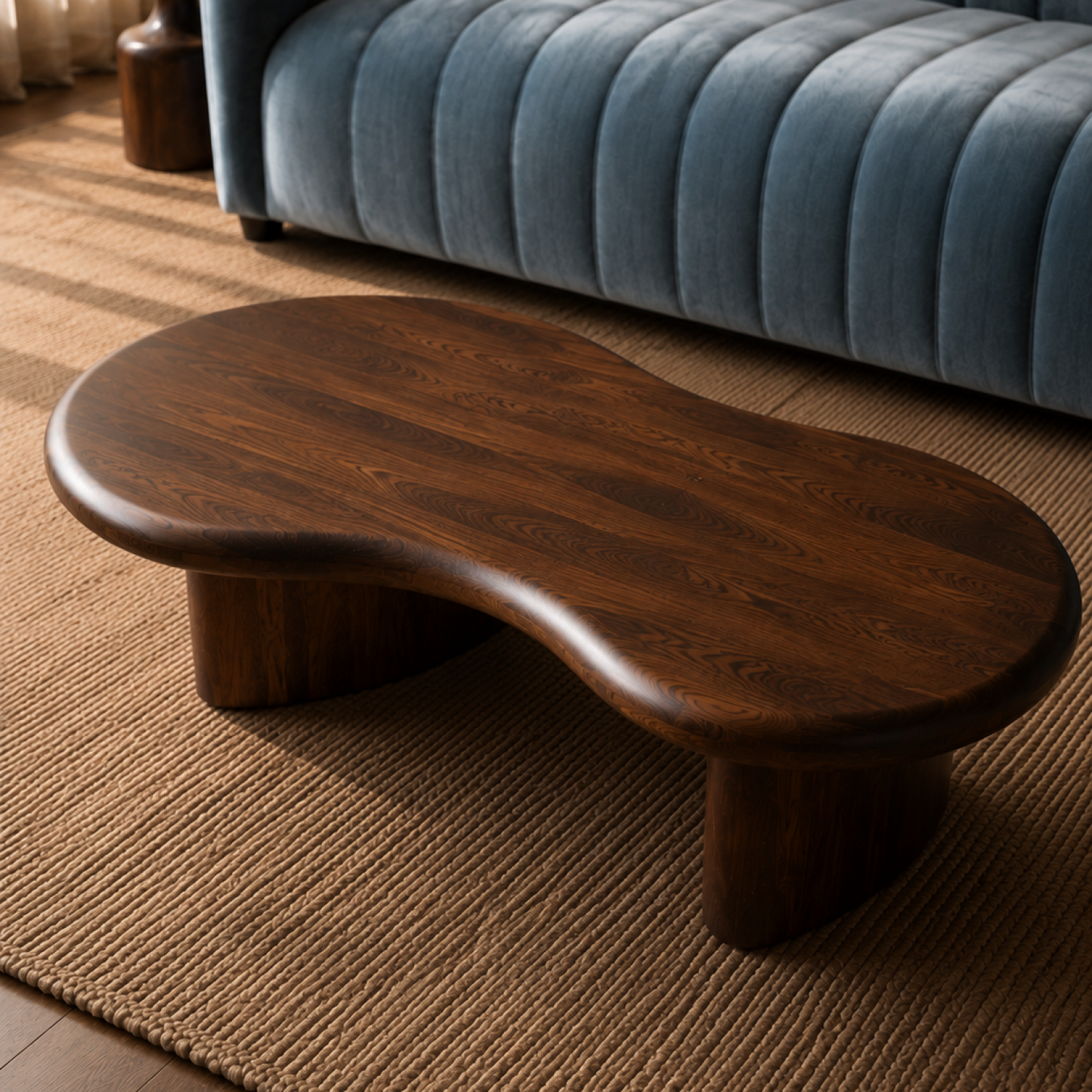 Riva modern coffee table styled in a contemporary living room